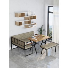 Mygusi Src Serisi Mutfak, Balkon Köşe Takımı, 70 x 110  cm  Atlantik Masalı - Cappucino