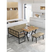 Mygusi Src Serisi Mutfak, Balkon Köşe Takımı, 70 x 110  cm  Atlantik Masalı - Cappucino