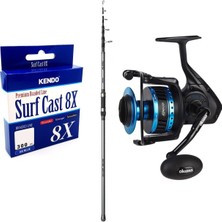 Yek Outdoor Yekoutdoor Profesyonel Olta Seti Okuma Alaris Tele Surf 420 cm 100-200 gr Surf Kamışı&okuma Azores ZXP-6000 6+1 Bb Olta Makinesi