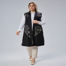 Aella Büyük Beden Geometrik Cep Detaylı Yelek