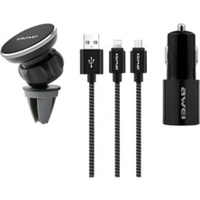 X10 Telefon Tutucu, Şarj Kablosu ve Çakmaklık Set