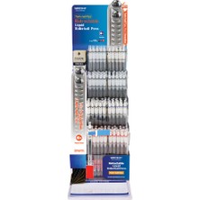 Wrıtech W-927 Basmalı Roller 0,5mm Kalem (Mavi-Siyah-Kırmızı) - 120'Lİ Stand