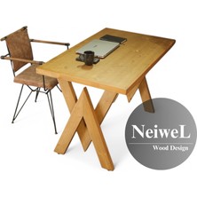 Neiwel Asur Doğal Ahşap Çalışma ve Ofis MASASI-70 cm -100 cm