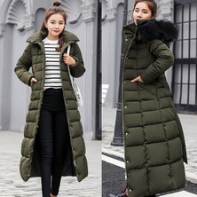 1Tarz Kışlık Tam Boy Kürklü Şişme Kadın Mont