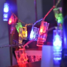 Ozcmax Renkli Işıklı Mandallı Fotoğraf Albümü 10 Lu - Rgb