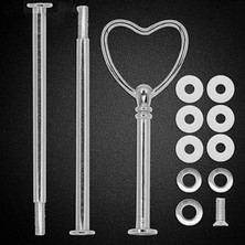 Tahtakale Toptancı Epoksi 3 Katlı Meyve ve Cupcake Stant Bağlantı Aparatı Stant Tutucu Kalpli   Gold