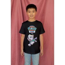 Texclusive Paw Patrol Tshirt Everest Çocuk Tişört Siyah