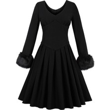 Kürk Detaylı Kadın Elbise