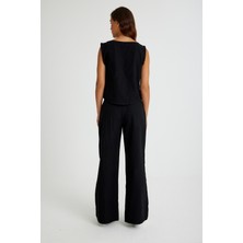 Barbora Keten Günlük Rahat  Kolsuz  Alt Üst Kadın Takım