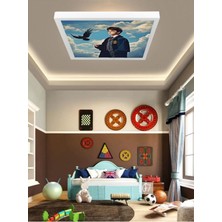Gökyüzü Panel Erkek Çocuk Odası Avize, Harry Potter LED Avize, 60 x 60 Kare, 60WATT, Güçlü Işık, Modern LED Lamba,
