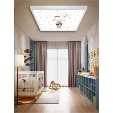 Gökyüzü Panel -Bebek Odası AVIZE-60 cm  x 60 cm -54WATT-LED-BEBEK Avize-Baby Girl LED Light-