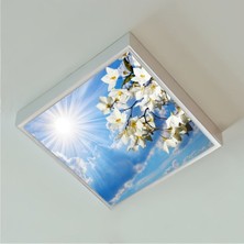 Gökyüzü Panel 60 x 60 LED-54WATT-HEPSIBURADA Avize-Yatak Odası-Tavan Avize-Beyaz-Tavana Yapışık Model-Salon Avize