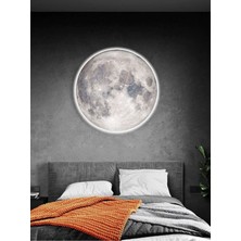 Gökyüzü Panel Yatak Odası Aplik Moon LED Aplik 30 cm  Çap LED 25WATT Ay Aplik ve Avize