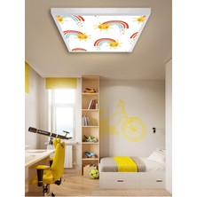 Gökyüzü Panel Genç Odası AVIZE-60 cm  x 60 cm -54WATT-LED-6500 Kelvin (BEYAZ)-30M2 Alan Homojen Aydınlatma-Uv Baskı LED