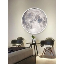 Gökyüzü Panel Salon Aplik Trend Ürün Moon LED Aplik 30 cm  Çap LED 25 Watt Modern Duvar Aplik Yatak Odası Aplik