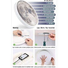 Gökyüzü Panel Yatak Odası LED Aplik-Moon LED APLIK,30 cm  Çap, LED 25WATT, Modern, Duvar Aplik, Yatak Odası Aplik-A+
