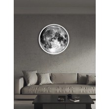 Gökyüzü Panel Moon LED Aplik, 30 cm  Çap, LED 25WATT, Modern,duvar Aplik,yatak Odası Aplik, Duvar Lambası, LED Aplik