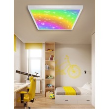 Gökyüzü Panel Genç Odası AVIZE-60 cm  x 60 cm -54WATT LED-6500 Kelvin (Beyaz)-Gökkuşağı Avize-Hd Alan Homojen Aydınlatma