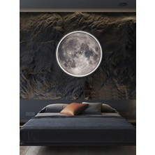 Gökyüzü Panel Moon,led APLIK,30 cm  Çap LED 25WATT, Modern,duvar Aplik,led, Yatak Odası Aplik,yatak Başı Aplik, New
