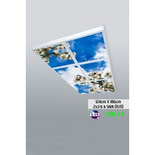 Gökyüzü Panel 124 cm  x 186 cm -ALTILI- Led-Sıva ÜSTÜ-324 Watt-Okul LED Aydınlatma-Avize Modelleri-Led Işık