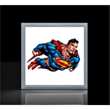 Gökyüzü Panel Süpermen Yeni Nesil AVIZE-60 cm  x 60 cm -60W Güç-Led 6500K Beyaz Işık-Dijital Baskılı Çocuk Avize