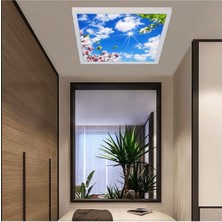 Gökyüzü Panel Antre Avize 60WATT-60 x 60 -Led Giriş Aydınlatma -Büyük Boy - Tavana Yapışık-Kolay Montaj Avize