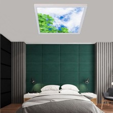 Gökyüzü Panel Yeni Nesil 60WATT-KARE 60 x 60 -Led Yatak Odası Tasarım Aydınlatma-Tavana Yapışık-Kolay Montaj Avize