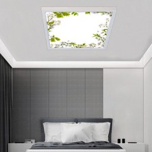 Gökyüzü Panel Baharlım Tavan AVIZE-60 x 60-LED-54WATT-TAVANA Yapışık Lamba-Ev Aydınlatma-Modern Salon Avizeleri- Uv Baskı