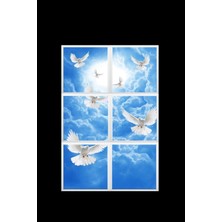 Gökyüzü Panel 124 cm  x 186 cm -ALTILI- Led-Sıva ÜSTÜ-324 Watt-Iş Yeri LED Aydınlatma-Avize Modelleri