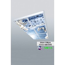 Gökyüzü Panel 124 cm  x 186 cm -ALTILI- Led-Sıva ÜSTÜ-324 Watt-Salon LED Aydınlatma-Avize Modelleri-Led Işık