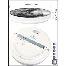Gökyüzü Panel Moon LED Aplik, 30 cm  Çap, LED 25 Watt, Modern Aplik, Duvar Aplik, Yatak Odası Aplik, Duvar Lambası