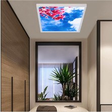 Gökyüzü Panel Ev Koridor 60WATT-BÜYÜK Boy 60 x 60 -Led Avize- Tavan Aydınlatma Lambası-Tavana Yapışık MODEL-60WAT