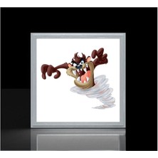 Gökyüzü Panel Tazmanya Canavarı,çocuk LED LAMBA-60W AYDINLATMA-60 cm  x 60 cm  Kare-Beyaz Işık-Metal Çerçeve