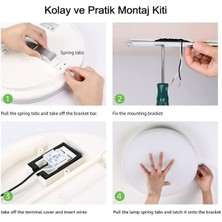 Gökyüzü Panel Lüks Salon Yuvarlak Avize 25WATT-30 cm  x 30 cm  Lüks LED Aydınlatma, Lüks Yuvarlak Oturma Odası Avize