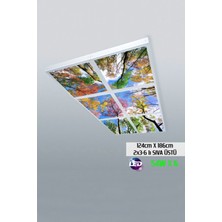 Gökyüzü Panel 124 cm  x 186 cm -ALTILI- Led-Sıva ÜSTÜ-324 Watt-Salon LED Aydınlatma-Avize Modelleri-Led Işık