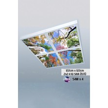 Gökyüzü Panel 124 cm  x 124 cm -DÖRTLÜ- Led-Sıva ÜSTÜ-216W-GÜZELLIK Salonu LED Aydınlatma-Avize Modelleri