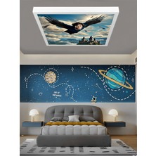Gökyüzü Panel Çocuk Odası Harry Potter Avize, 60 x 60 LED Panel, 60W Beyaz Işık, Modern LED Avize, Yapay Zeka Avize