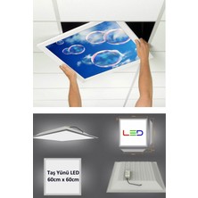 Gökyüzü Panel Asma Tavan LED-60 cm  x 60 cm -SIVA ALTI-54W-6500K-LED Panel-Led Armatür- 60 x 60 Taş Yünü Asma Tavan Ledi