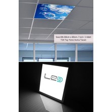 Gökyüzü Panel Asma Tavan LED-60 cm  x 60 cm -SIVA ALTI-54W-6500K-LED Panel-Led Armatür- 60 x 60 Taş Yünü Asma Tavan Ledi