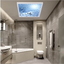Gökyüzü Panel 2 Yıl Garantili Avize -60WATT-60 x 60 -Led Banyo Tasarım Aydınlatma- Tavana Yapışık-Kolay Montaj Avize