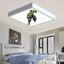 Gökyüzü Panel Hulk Çocuk LED Avize-Işık 54W Güçlü AYDINLATMA-60 x 60 Beyaz Kare Çerçeve- White Homojen Aydınlatma