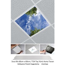 Gökyüzü Panel LED ARMATÜR-60 cm  x 60 cm -ASMA Tavan Led-Sıva ALTI-54W-BEYAZ-LED PANEL-60 x 60 Taş Yünü Asma Tavan Ledi-A+