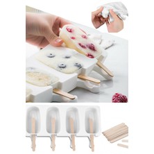 Magnum Dondurma Kalıbı - 4'lü Büyük Boy Pratik Magnum Silikon Dondurma Kalıbı