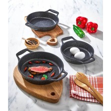 Döküm 3'lü Granit Lüks Sahan Seti ( 18-20-22 cm )
