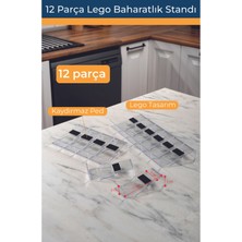 Mienda Home 12 Parça Şeffaf-Lego Baharatlık Standı ABS Malzemeden Ergonomik Kullanım İçin Düzenleyici