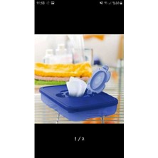 Tupperware Islak Mendil Kutusu Lacivert Oval Şekilli 650 ml Dayanıklı Plastik Malzeme