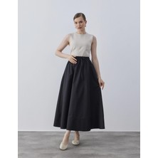 Merve Gültekin Atelier Gipeli Gabardin Etek Siyah