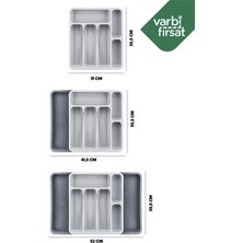 VarBiFırsat 2li Set Çift Taraflı Uzayabilen Pratik Çekmece İçi Kaşıklık Organizer