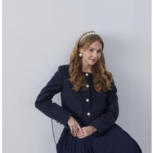 Merve Gültekin Atelier Kaşe Ceket Lacivert