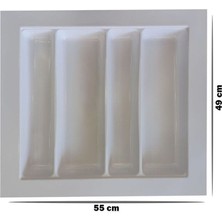 55X49 cm Çekmece Içi Düzenleyici 55 cm Kaşıklık 55 cm Beyaz Kepçelik (45X40 cm E Kadar Kesilebilir)